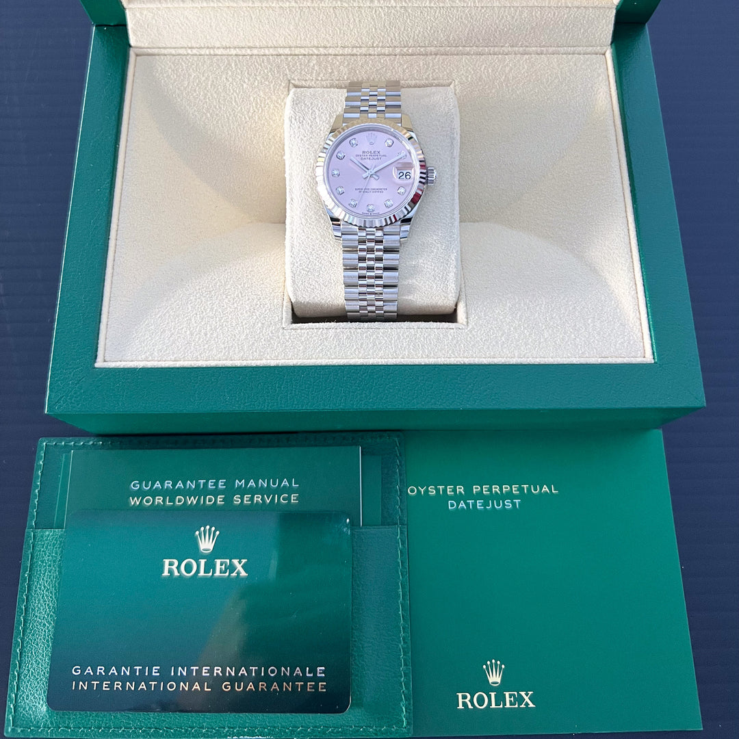 Rolex Datejust31 31mm Steel/WG Pink Dial Diamond Markers 2024 Ref m278274-0032 (#782)