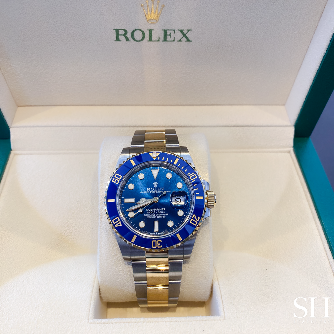 Rolex Submariner-Date 41mm 'Bluesy' Steel/YG Blue Dial Button Markers 2023 Ref m126613lb-0002 (#569)