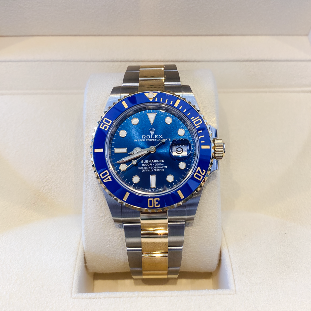 Rolex Submariner-Date 41mm 'Bluesy' Steel/YG Blue Dial Button Markers 2024 Ref m126613lb-0002 (#763)