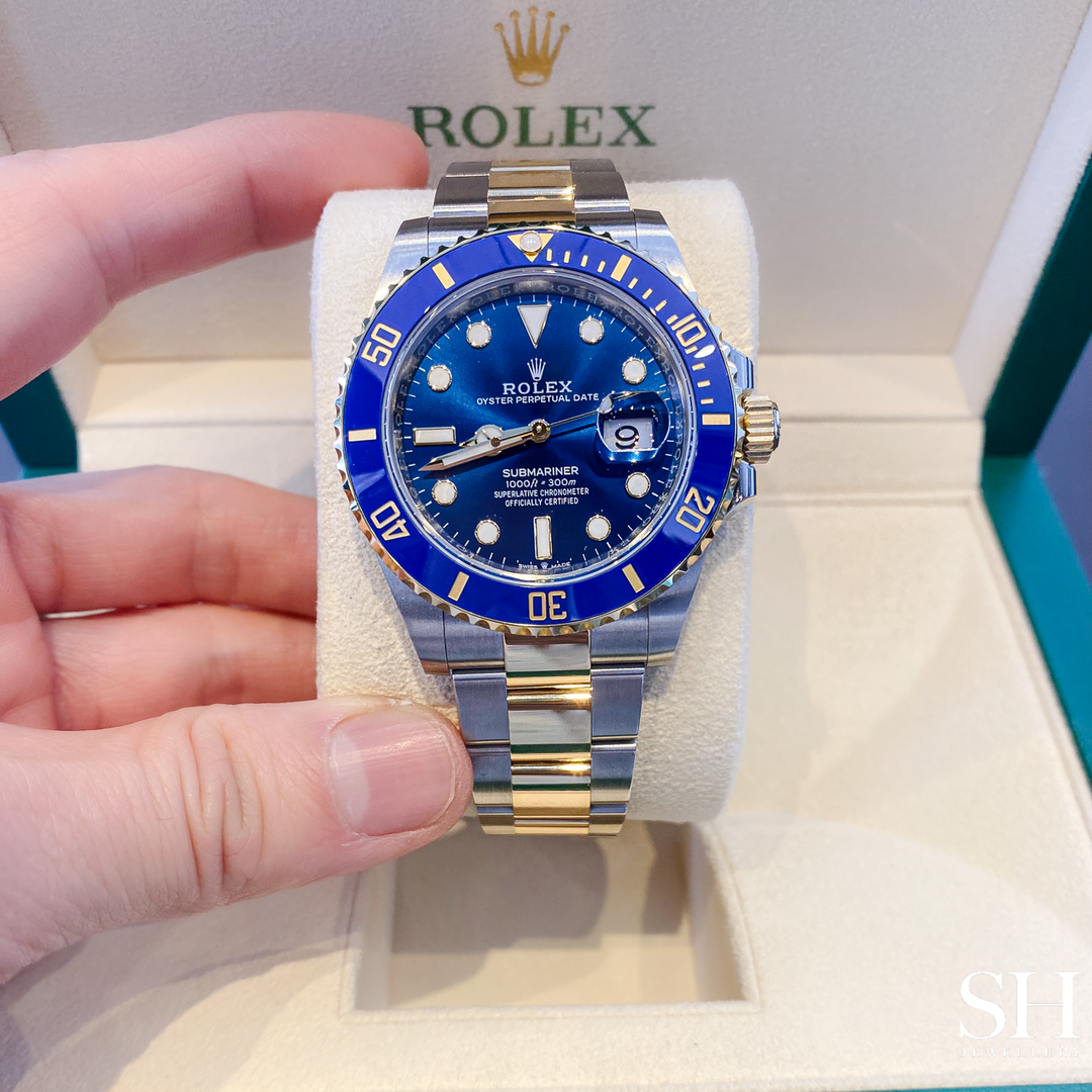 Rolex Submariner-Date 41mm 'Bluesy' Steel/YG Blue Dial Button Markers 2023 Ref m126613lb-0002 (#351)