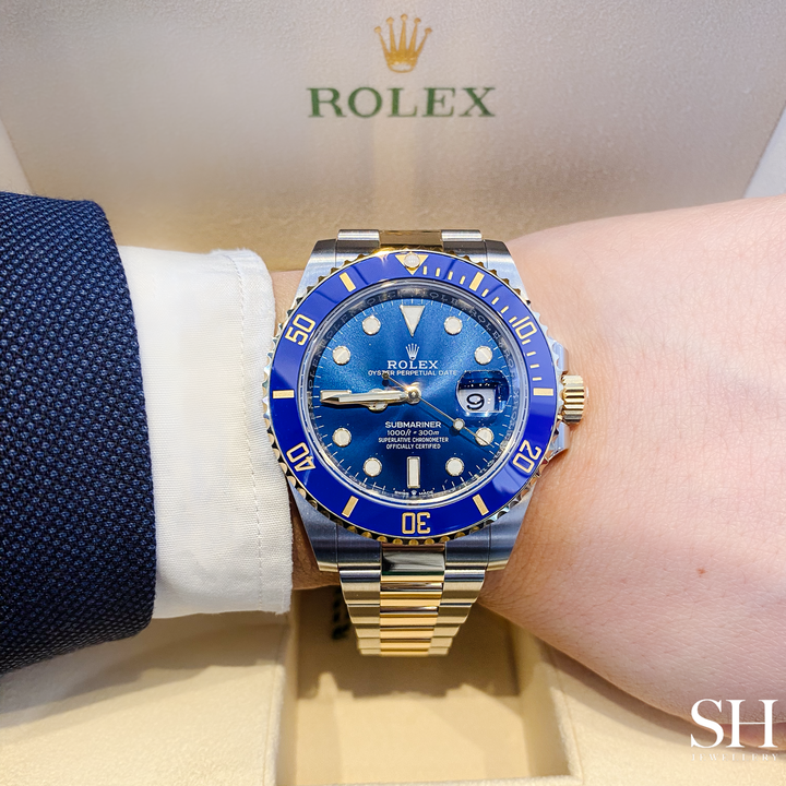 Rolex Submariner-Date 41mm 'Bluesy' Steel/YG Blue Dial Button Markers 2023 Ref m126613lb-0002 (#351)