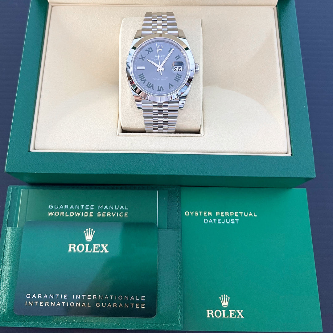 Rolex Datejust41 41mm 'Wimbledon' Steel Slate Dial Numeral Markers 2024 Ref m126300-0014 (#811)