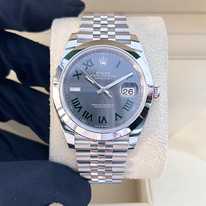 Rolex Datejust41 41mm 'Wimbledon' Steel Slate Dial Numeral Markers 2024 Ref m126300-0014 (#811)