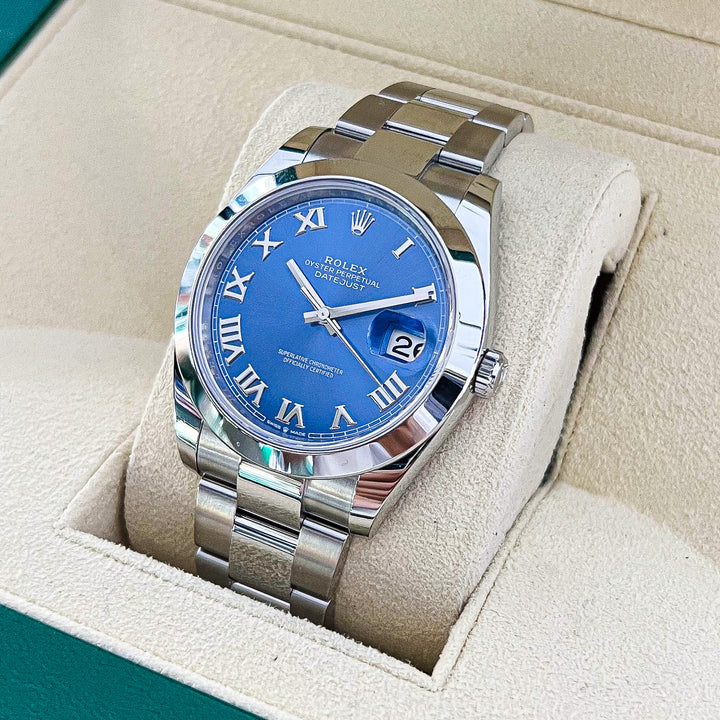 Rolex Datejust41 41mm Steel Azzurro Blue Dial Numeral Markers 2024 Ref m126300-0017 (#853)