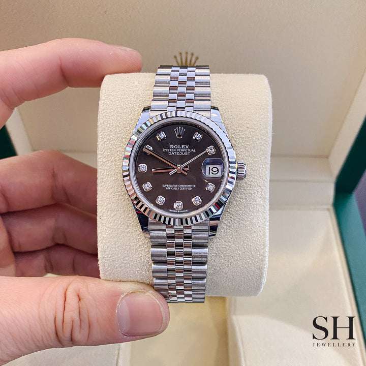 Rolex Datejust31 31mm Steel/WG Dark Grey Dial Diamond Markers 2024 Ref m278274-0008 (#761)