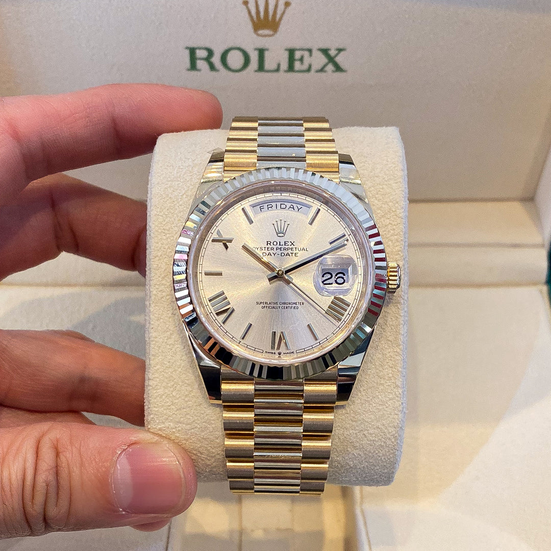 Rolex Day-Date40 40mm YG Silver Dial Numeral Markers 2023 Ref m228238-0002 (#559)