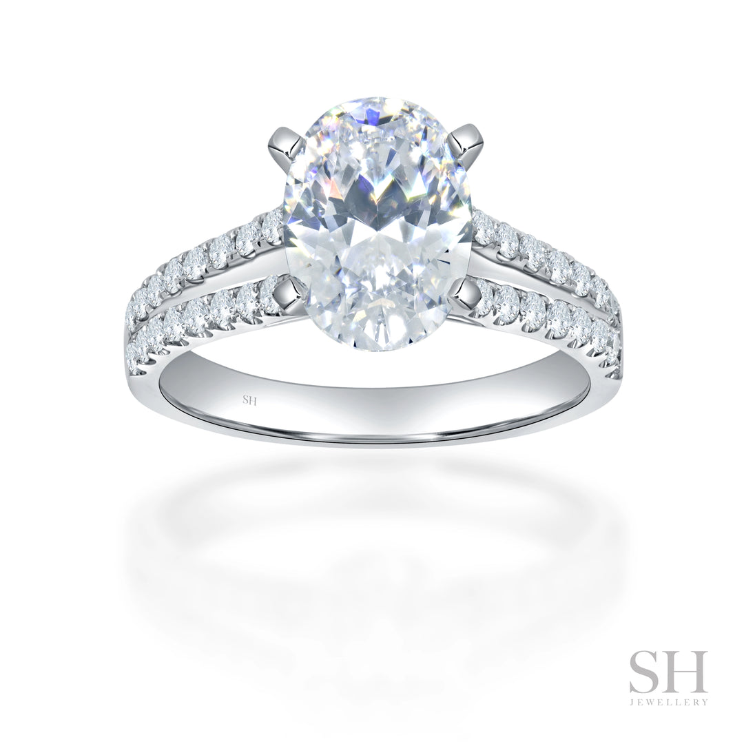 Timeless Oval Engagement Ring with Split Band - W0881