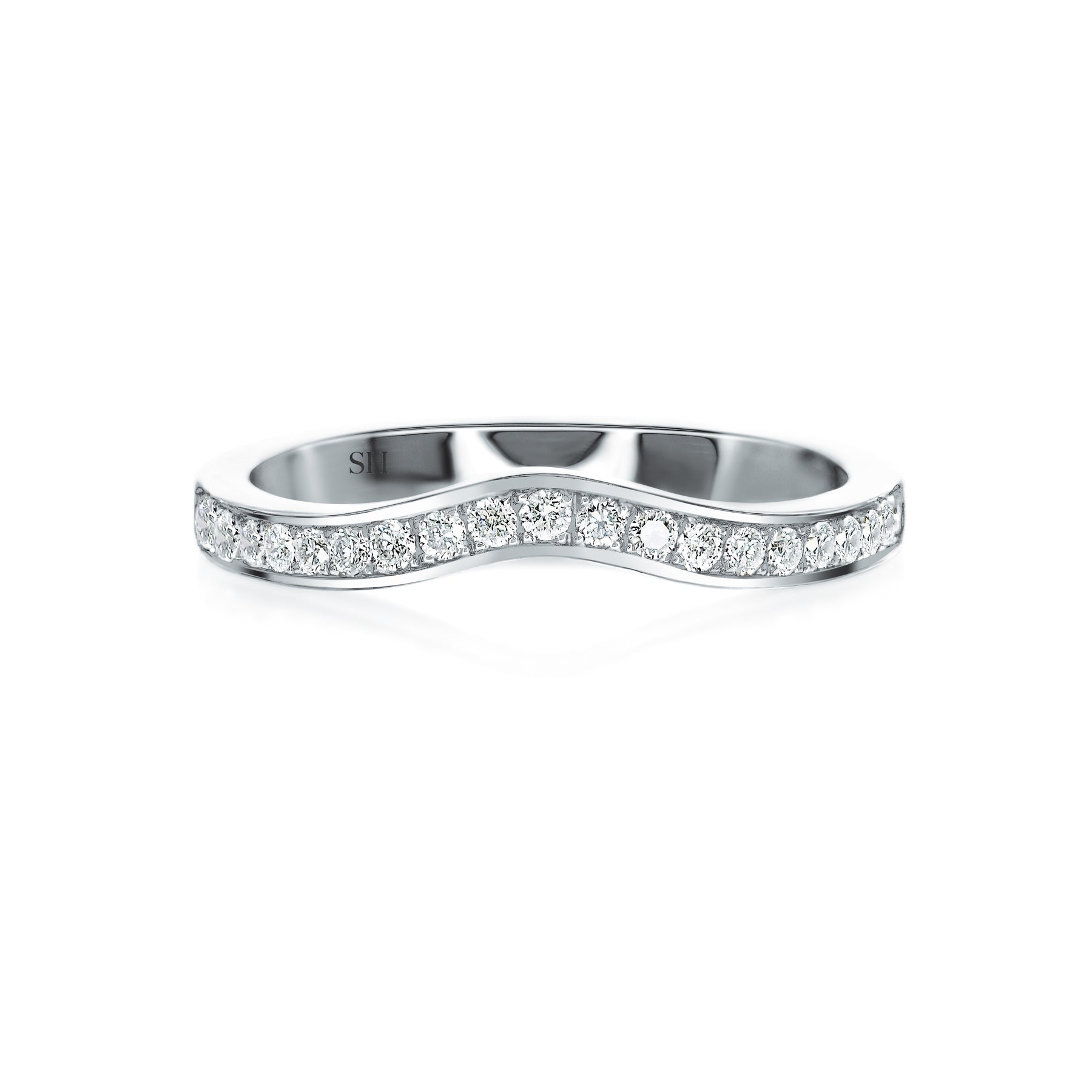 Curved womens wedding deals band