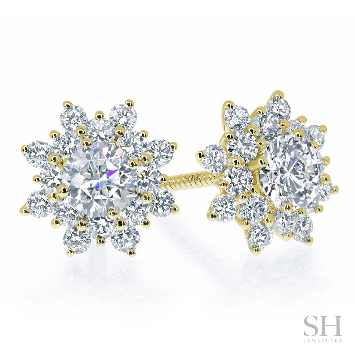 Classic Small Snowflake Diamond Earrings (0.20ct centre) - W0293