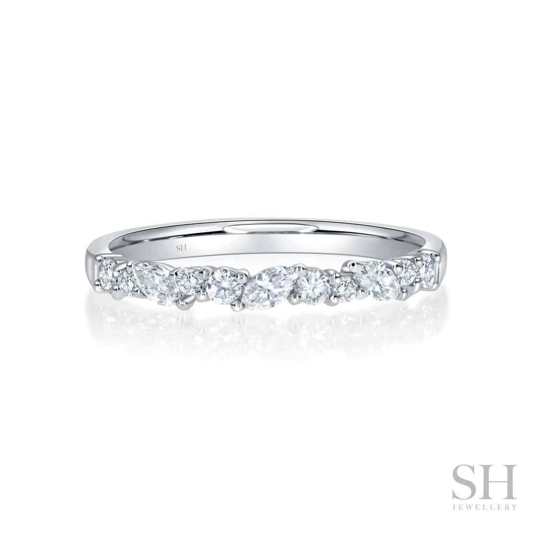 Marquise and Round Winding Diamond Band (2.2mm) - W1027