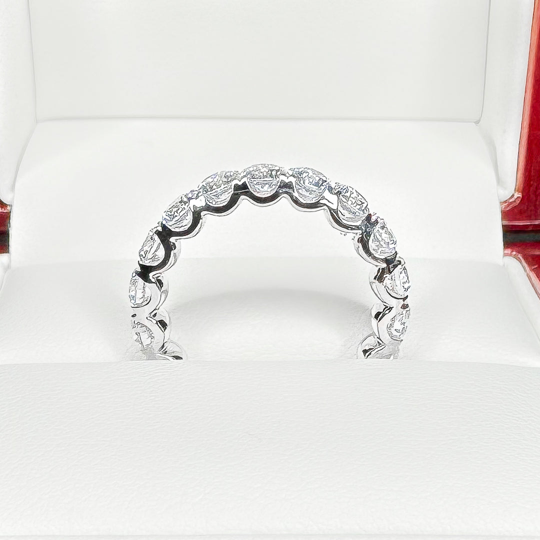 Wider Scalloped Women’s Diamond Eternity Band (4mm) - W1063