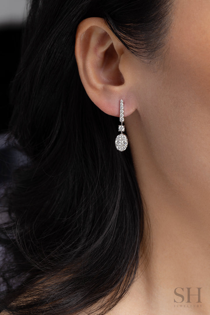 Luminous Oval Cluster Earrings - W1296