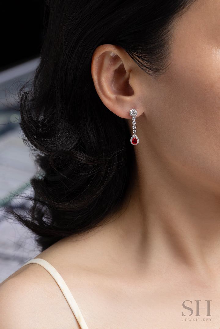 Twilight Ruby Drop Earrings - W1334