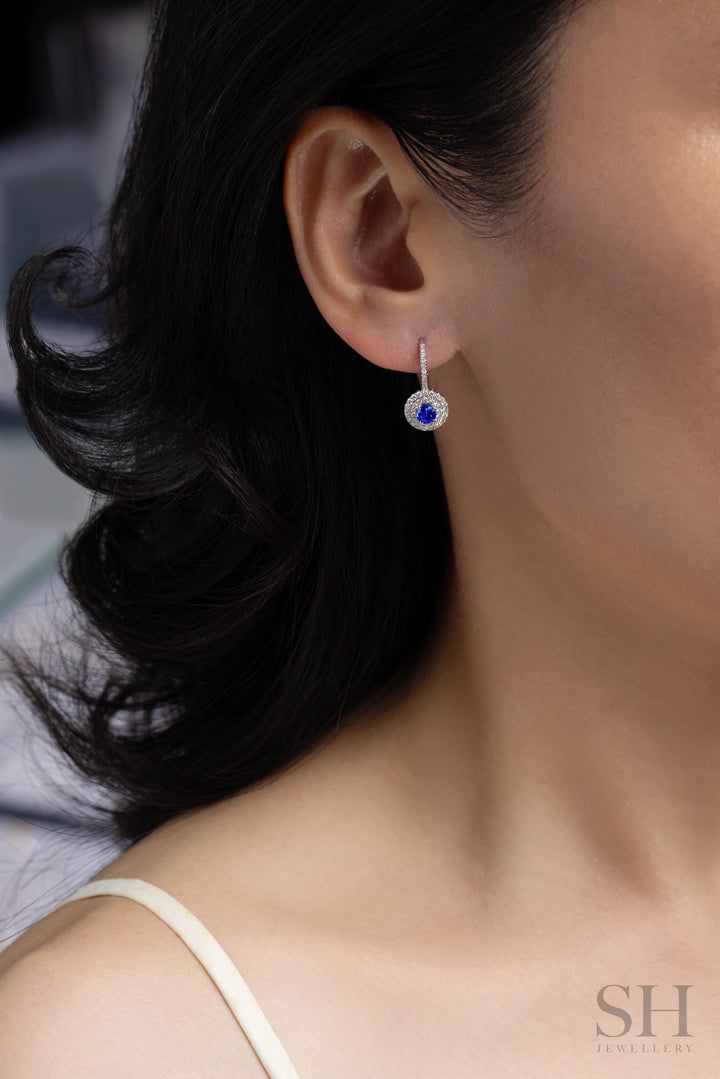 Nebula Sapphire Diamond Earrings - W1343