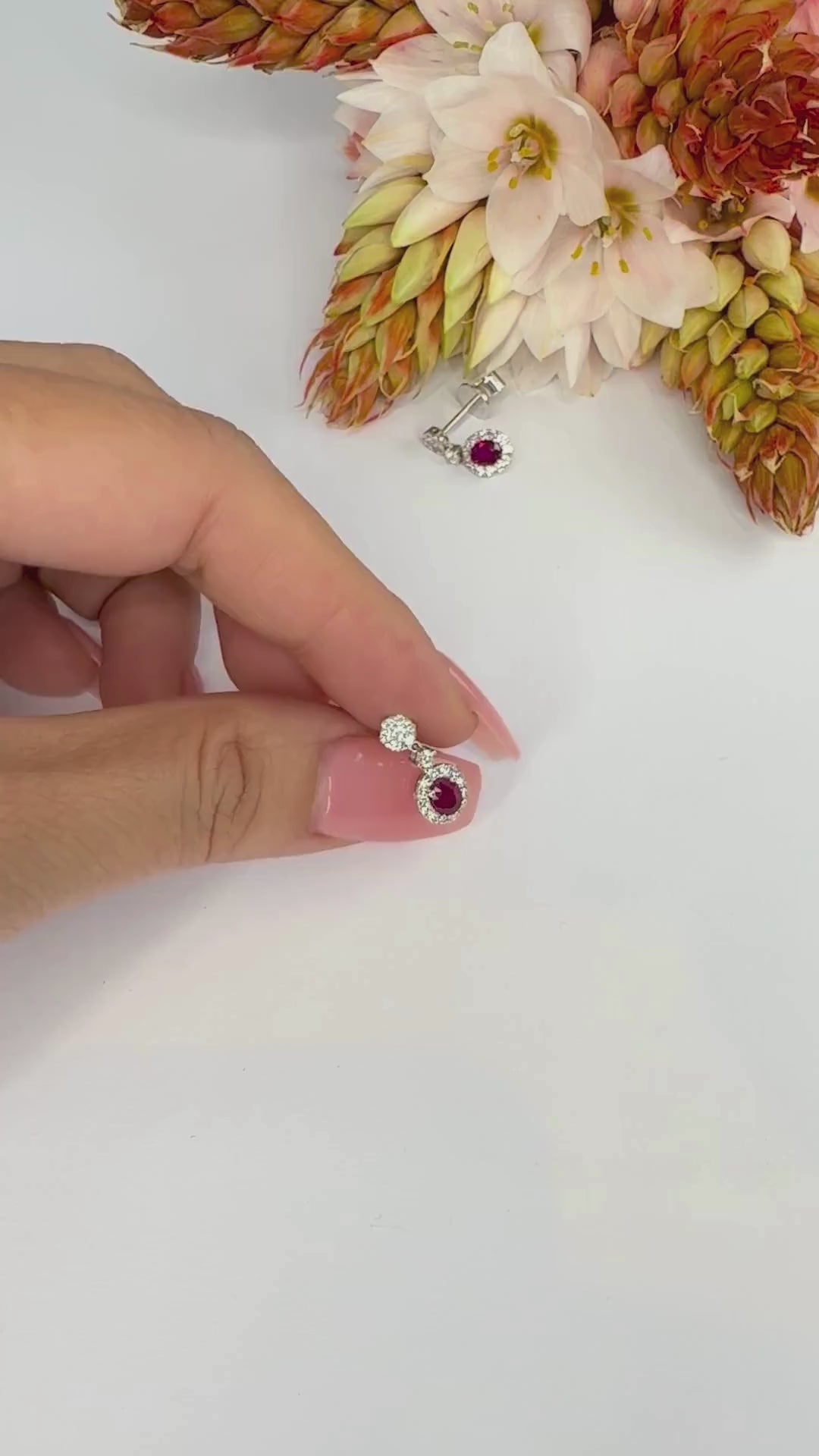 Classic Ruby Oval Drops - W1333