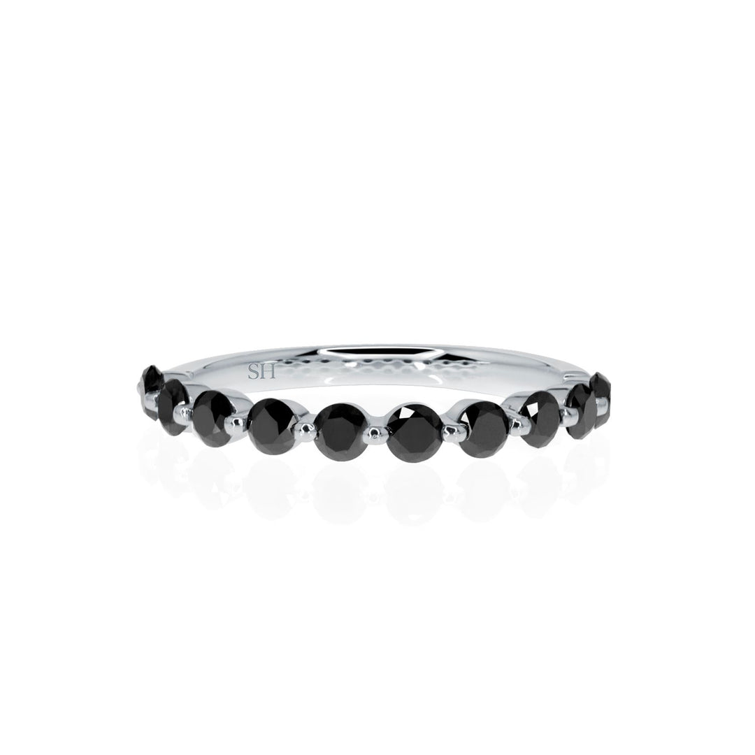 Women's Floating Diamond Wedding Band with Black Diamonds (2.5mm) - W0537