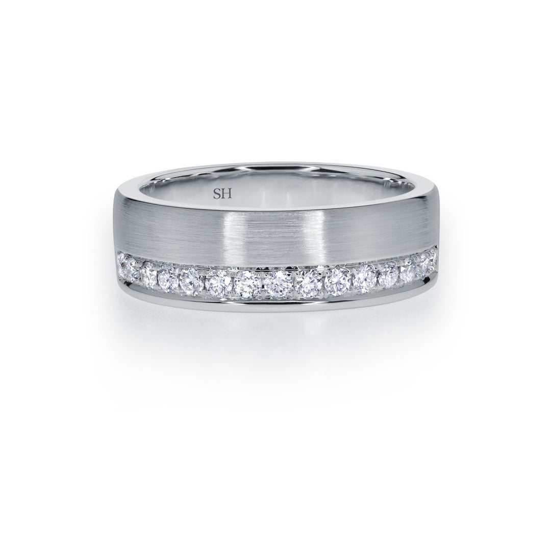 Offset Diamond Band with Polished Finish (7.1mm) - W0398