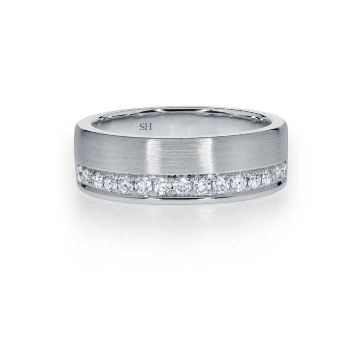 Offset Diamond Band with Polished Finish (7.1mm) - W0398