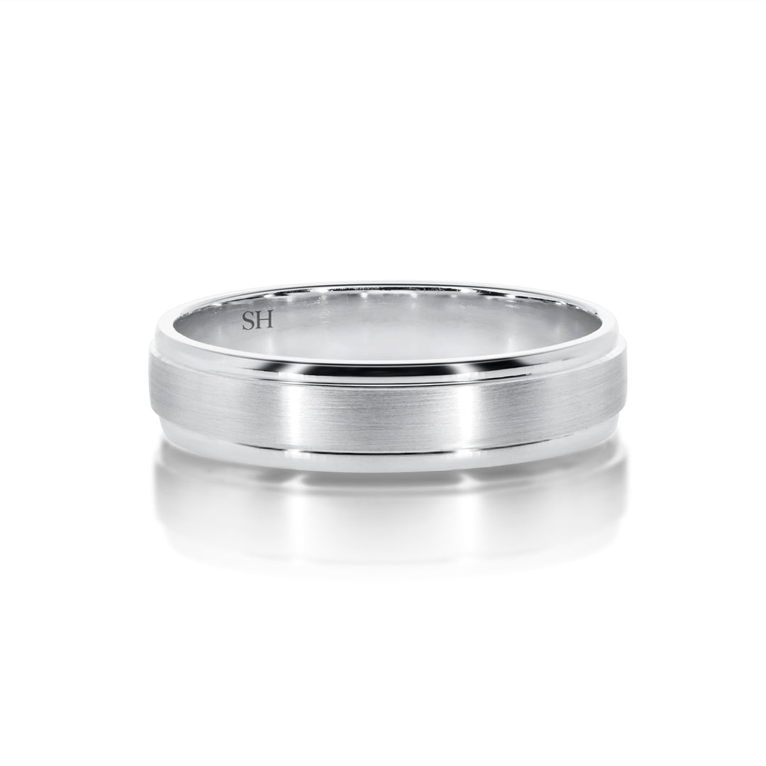 Pictured with Men_white gold wedding band with central satin finish (5mm)|thumb_caption: Men white gold wedding band with central satin finish (5mm)|thumb_group:1