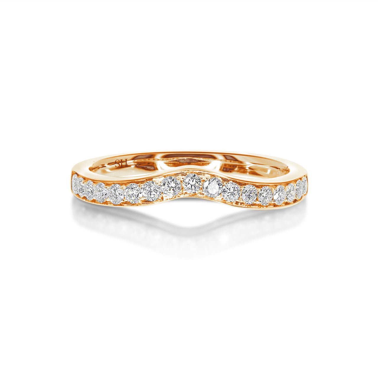 Curved womens wedding deals band