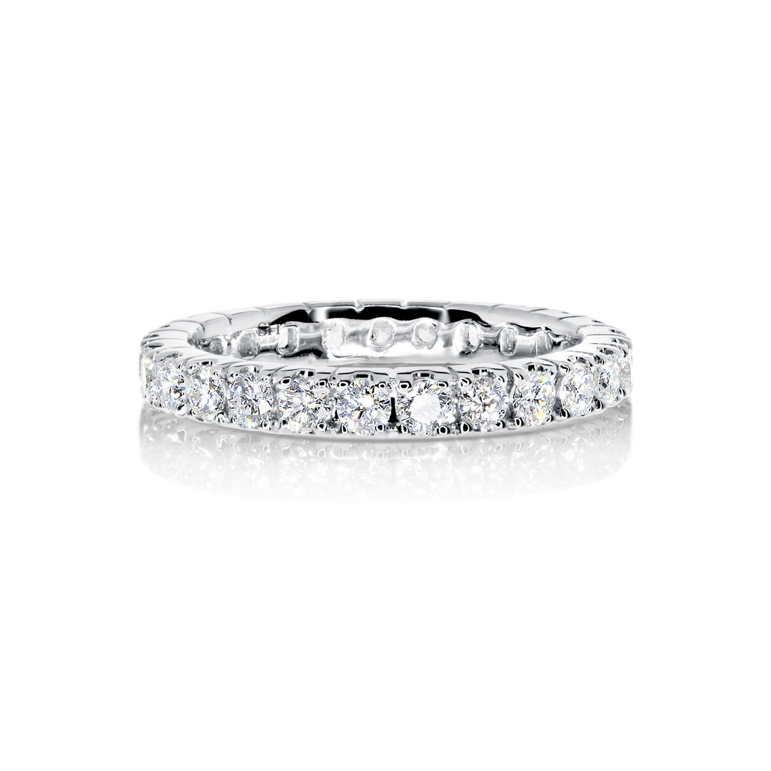 Pavé set women's diamond eternity wedding band (2.8mm) - W0186