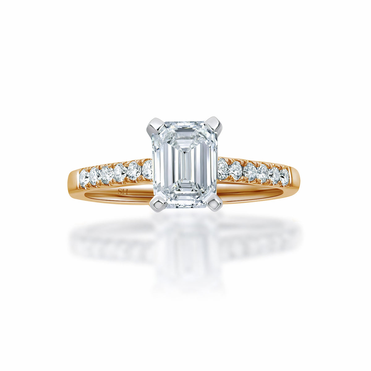 Timeless Emerald Cut Four claw diamond ring | SH Jewellery