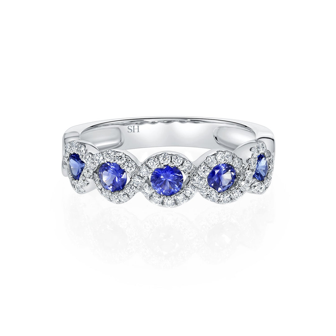 Intertwined sapphire band - W0425