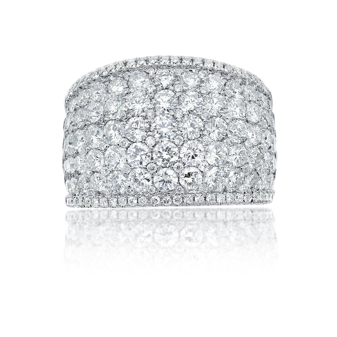 Snowball dome wide diamond band - W0449