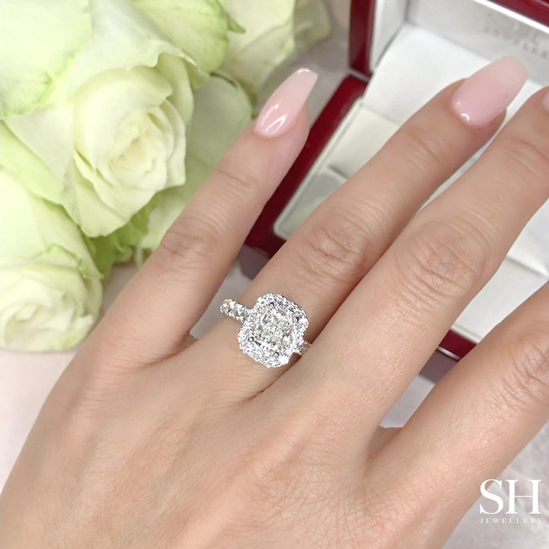 Milan Double Halo Engagement Ring (setting only) - Soha Diamond Co.™