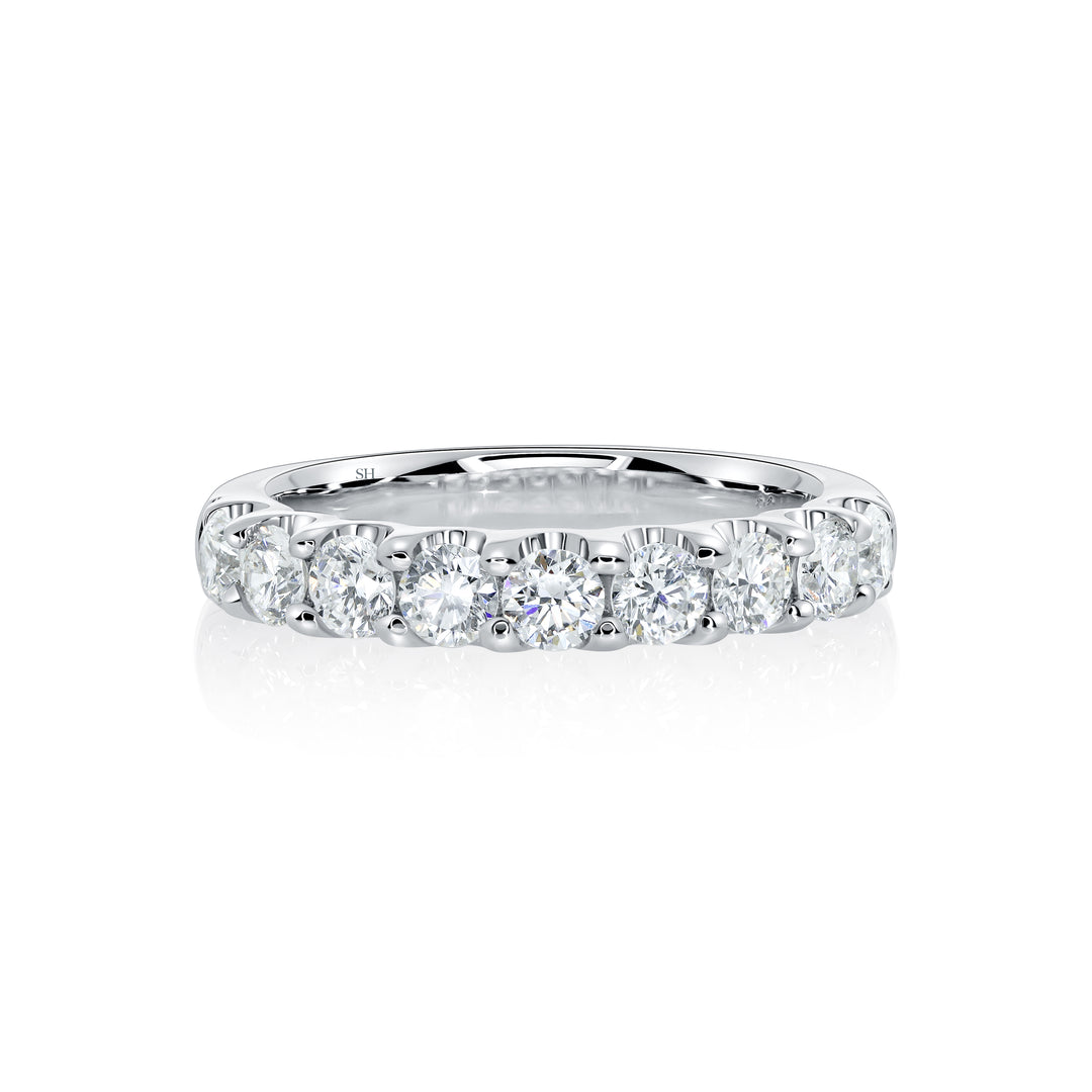 Medium Width Scalloped-Claw Diamond Women’s Wedding Band (3.5mm) - W0607