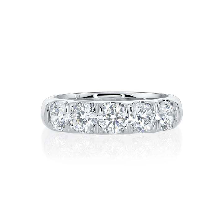 Wider Width Scalloped-Claw Diamond Women’s Wedding Band (4.8mm) - W0611