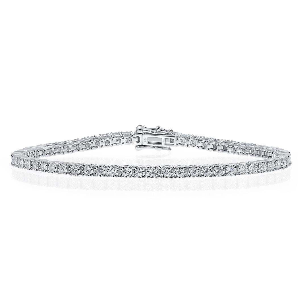 18kt Gold Diamond Tennis Bracelet With Gold Halo (small) (0.014ct) - W0626