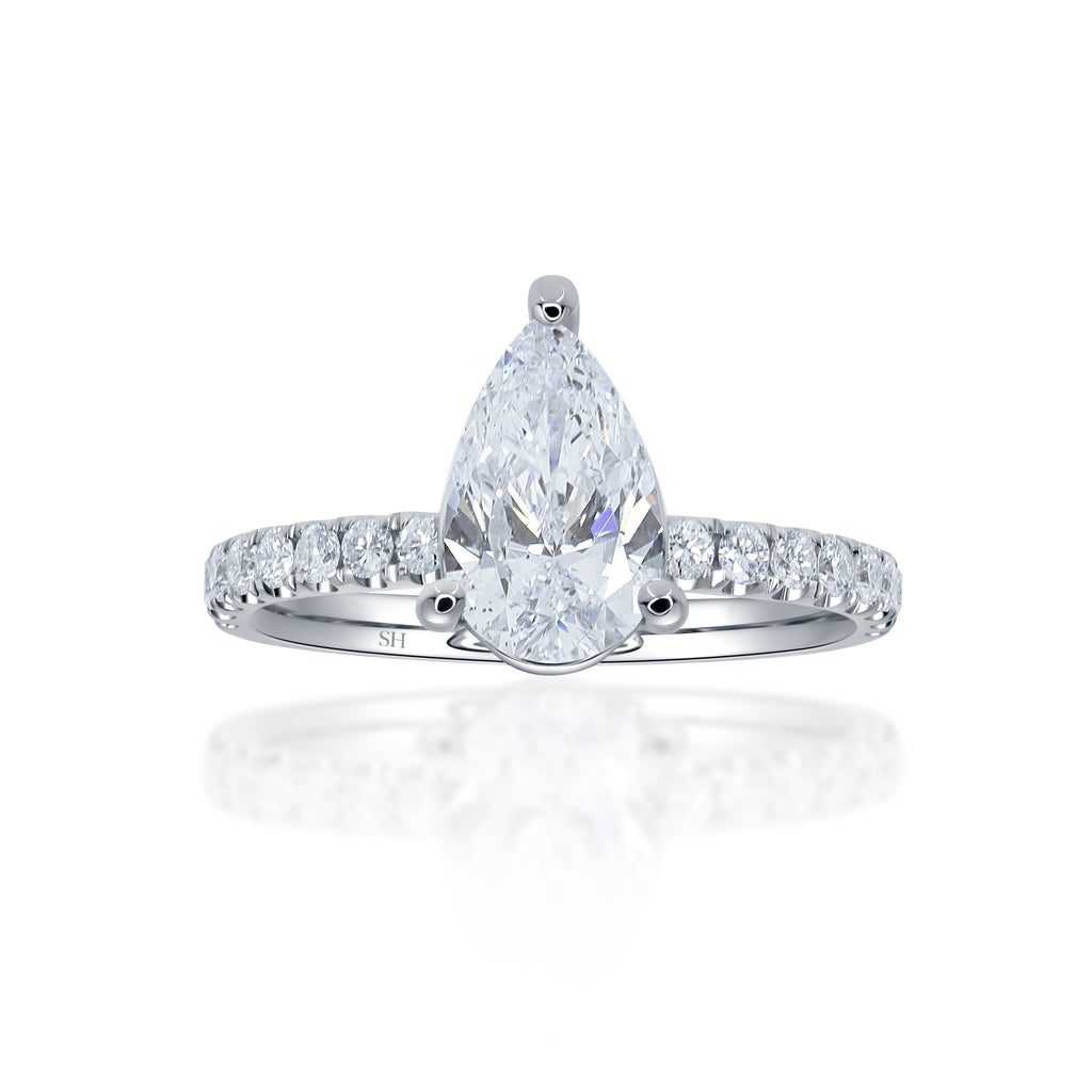 3ct pear deals shaped engagement ring