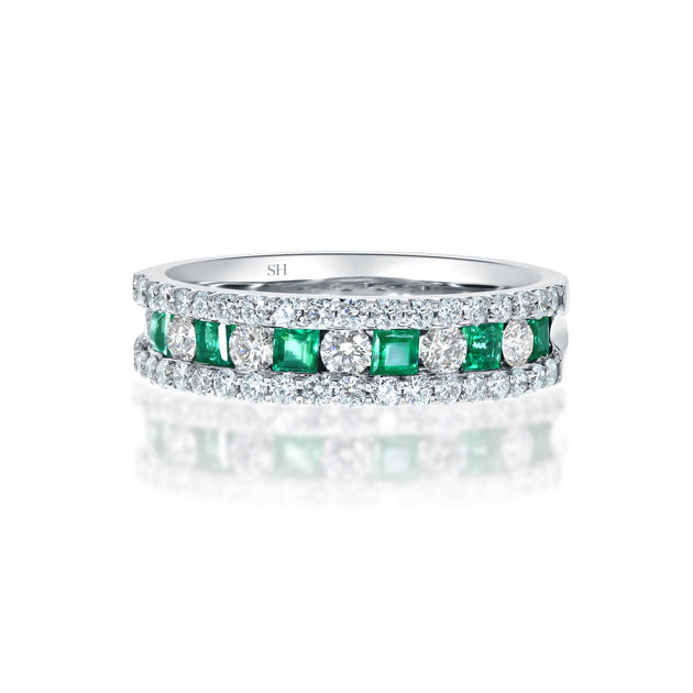 Emerald & Diamond Dress Rings in 18kt Gold Bands | Australia | SH Jewellery