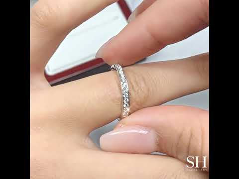 Grain set women's diamond wedding band (2.4mm) - W0264