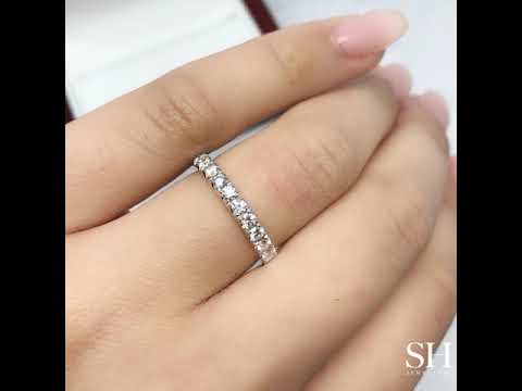 Pavé set women's diamond wedding band (2.8mm) - W0167