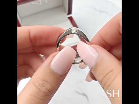 Modern Wedding Band with Floating Round-Cut Diamond (5.5mm) - W0104